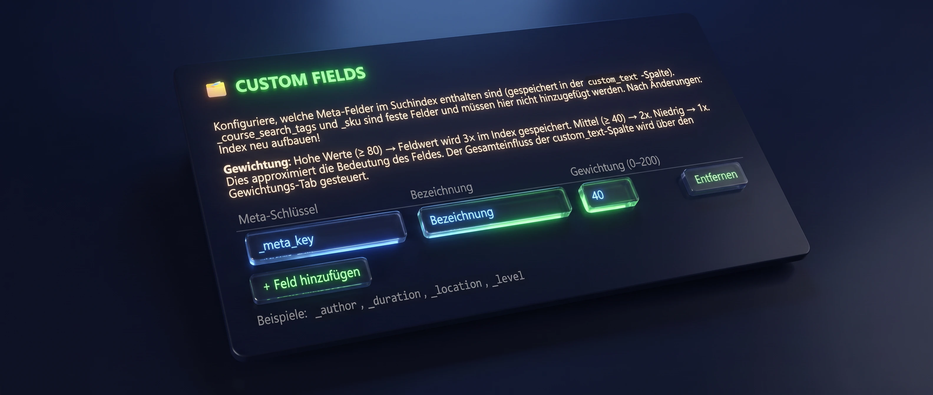 Custom Fields im Suchindex